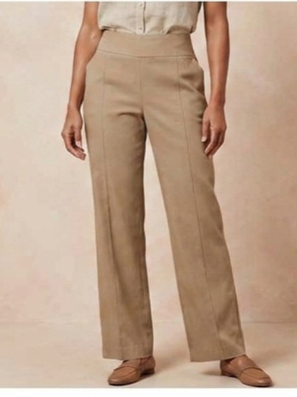 Chico's Women's Size 2/12 Khaki So Slimming Pull On Pockets Stretch Ankle Pants
